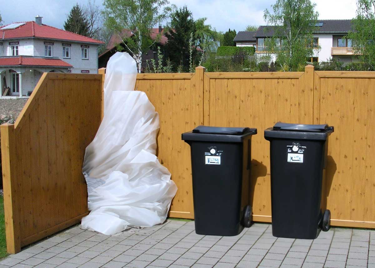 Mülltonnenverkleidung Sichtschutz Mülltonne Holzoptik Fichte PVC