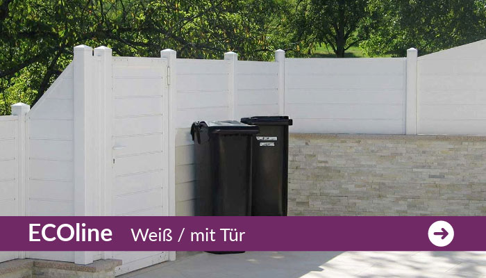 Sichtschutz Mülltonne mit Tür Weiß Mülltonnenverkleidung Abgenzung Mülltonne PVC